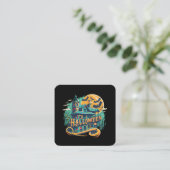 Vintages Heilhaus mit Geist Quadratische Visitenkarte (Stehend Vorderseite)