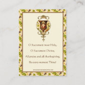 Vintages Heiliges Herz Jesu Chalice Gebet Visitenkarte (Rückseite)