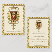 Vintages Heiliges Herz Jesu Chalice Gebet Visitenkarte (Vorne/Hinten)