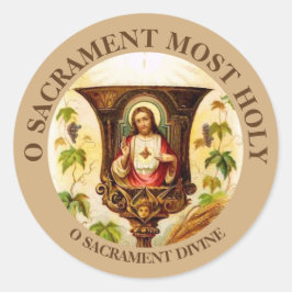 Vintages Heiliges Herz Jesu Chalice Runder Aufkleber