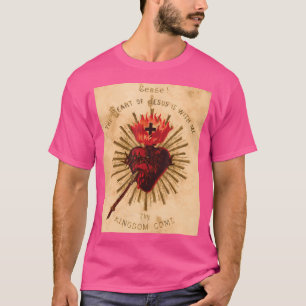 Vintages Heiliges Herz Jesu Katholische Kunst Trad T-Shirt