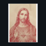 Vintages Heiliges Herz Jesu Postkarte<br><div class="desc">Schönes Bild des heiligen Herzens Jesu</div>