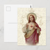 Vintages Heiliges Herz Jesu Religiös Postkarte (Vorne/Hinten)
