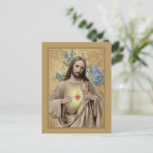 Vintages Heiliges Herz Jesu Religiös Postkarte (Stehend Vorderseite)
