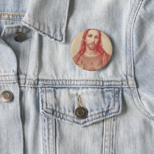 Vintages Heiliges Jesusherz Button (Beispiel)