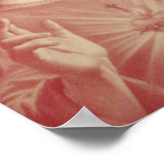 Vintages Heiliges Jesusherz Poster (Ecke)