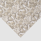 Vintages hellbraunes Zierdamastmuster Seidenpapier (Ausschnitt)