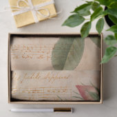 Vintages hellrosa Rose und Musikdekoupage Seidenpapier (Geschenk)