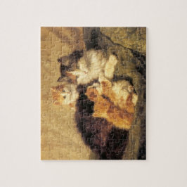 Vintages Henriëtte Ronner Knip Katzenmalerei Puzzle