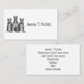 Vintages Heraldisches Schloss Emblem Wappen Wappen Visitenkarte (Vorne/Hinten)