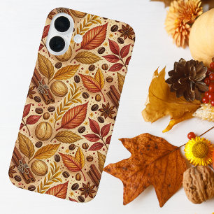 Vintages Herbst- und Zimtmuster iPhone 16 Plus Hülle