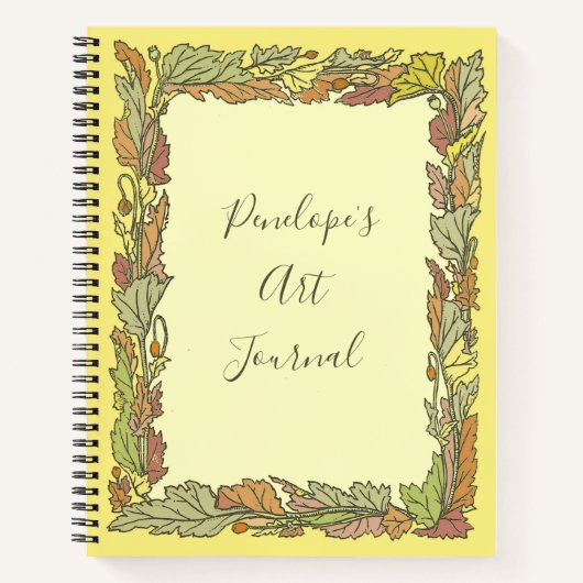 Vintages Herbstblatt mit Ihrem Namen Notizblock (Vorderseite)