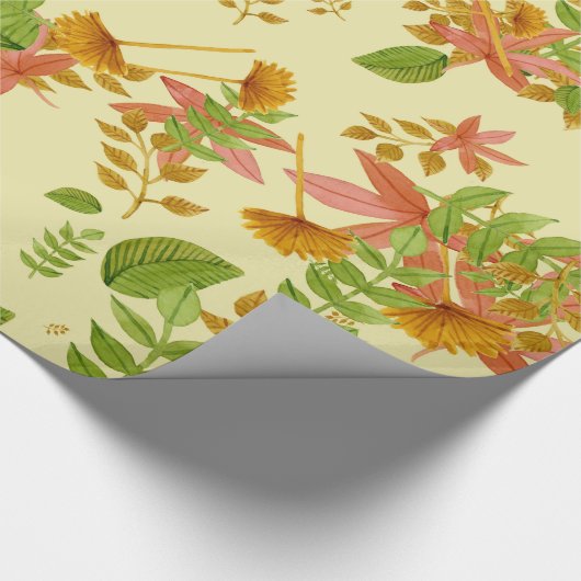 Vintages Herbstlaub Geschenkpapier (Ecke)