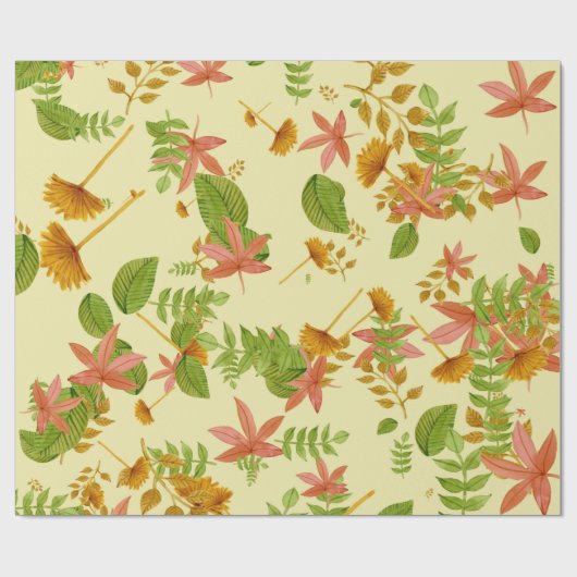 Vintages Herbstlaub Geschenkpapier (Flach)