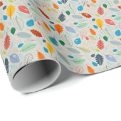 Vintages Herbstleaves Illustrationsmuster Geschenkpapier (Rolleneckpunkt)