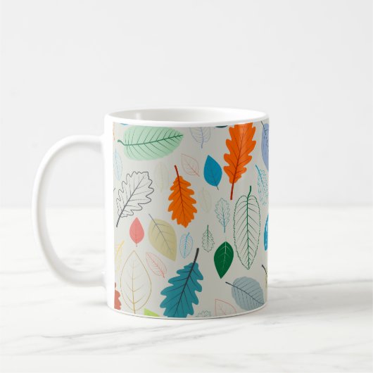 Vintages Herbstleaves Illustrationsmuster Kaffeetasse (Links)