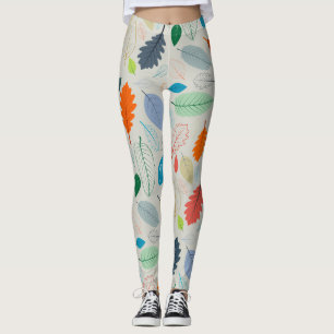 Vintages Herbstleaves Illustrationsmuster Leggings
