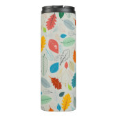 Vintages Herbstleaves Illustrationsmuster Thermosbecher (Rückseite)