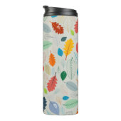 Vintages Herbstleaves Illustrationsmuster Thermosbecher (Nach rechts gedreht)