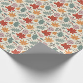 Vintages Herbstleaves und Acornmuster Geschenkpapier (Ecke)