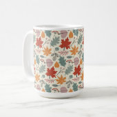 Vintages Herbstleaves und Acornmuster Kaffeetasse (Vorderseite Links)