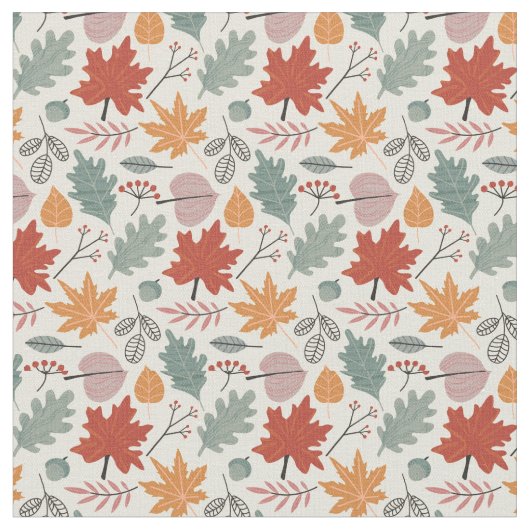 Vintages Herbstleaves und Acornmuster Stoff (Nahaufnahme)