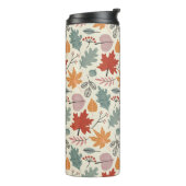 Vintages Herbstleaves und Acornmuster Thermosbecher (Nach links gedreht)