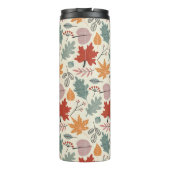 Vintages Herbstleaves und Acornmuster Thermosbecher (Rückseite)