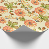 Vintages Herbstmuster Geschenkpapier (Ecke)