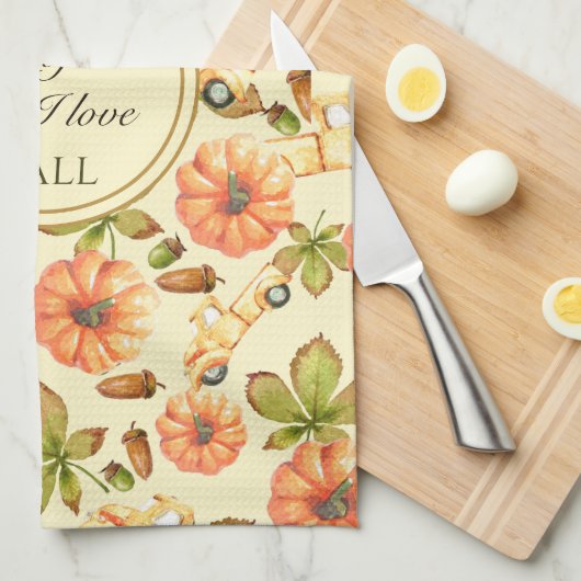 Vintages Herbstmuster Geschirrtuch (Viertel Falte)