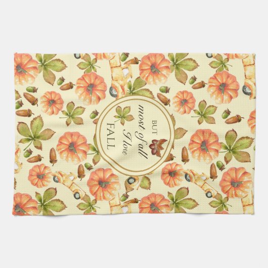 Vintages Herbstmuster Geschirrtuch (Horizontal)