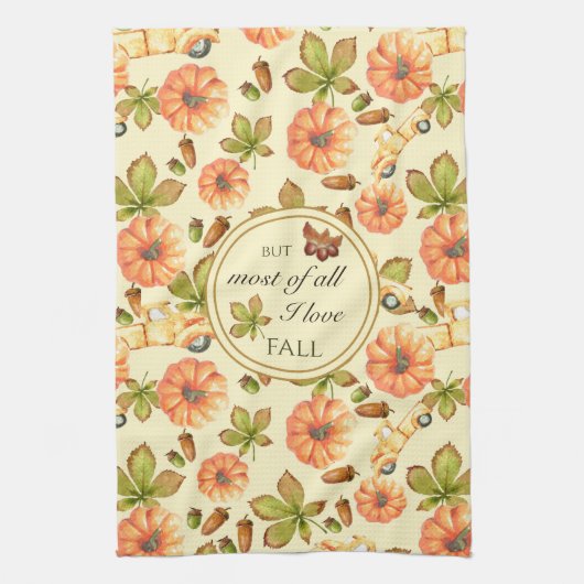 Vintages Herbstmuster Geschirrtuch (Vertikal)