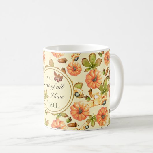 Vintages Herbstmuster Kaffeetasse (VorderseiteRechts)