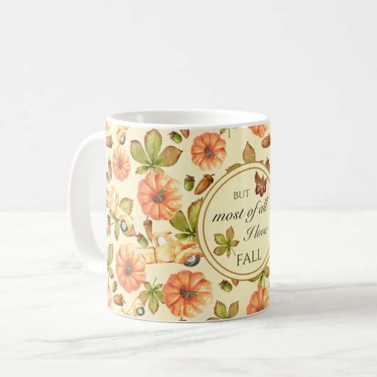 Vintages Herbstmuster Kaffeetasse (Vorderseite Links)