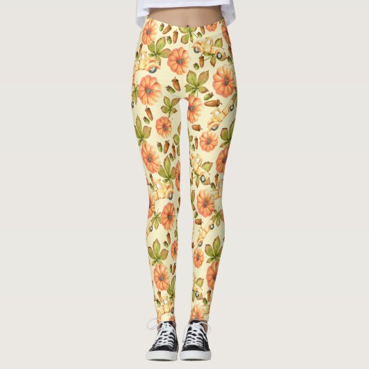 Vintages Herbstmuster Leggings (Vorderseite)