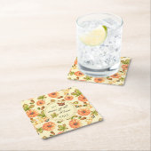 Vintages Herbstmuster Rechteckiger Pappuntersetzer (Vor Ort)