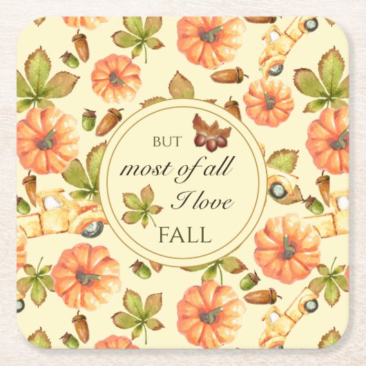 Vintages Herbstmuster Rechteckiger Pappuntersetzer (Vorderseite)