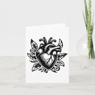 Vintages Herz Alte Schule Liebe Tattoo Style Valen Karte