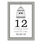 Vintages Herz Birdcage Hochzeitstisch Nr. Tischnummer (Rückseite)