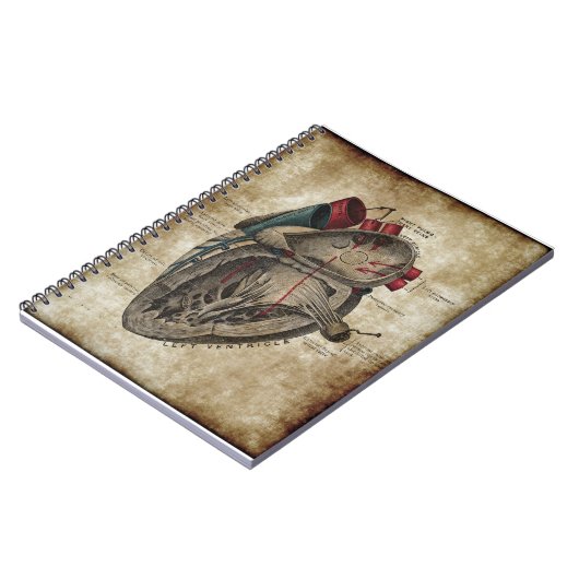 Vintages Herz-Diagramm-Notizbuch Notizblock (Linke Seite)