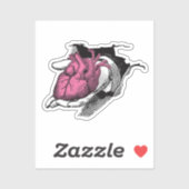 Vintages Herz durch das Rack Aufkleber (Blatt)