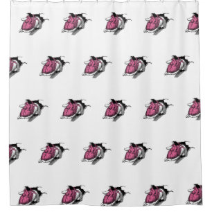 Vintages Herz durch das Rack Duschvorhang