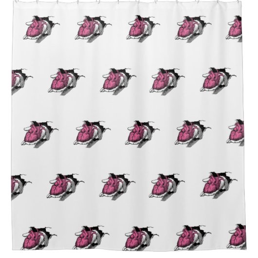 Vintages Herz durch das Rack Duschvorhang (Vorderseite)