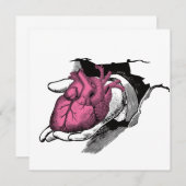 Vintages Herz durch das Rack Einladung (Vorne/Hinten)