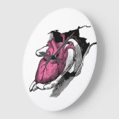 Vintages Herz durch das Rack Große Wanduhr (Winkel)