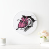 Vintages Herz durch das Rack Große Wanduhr (Zuhause)