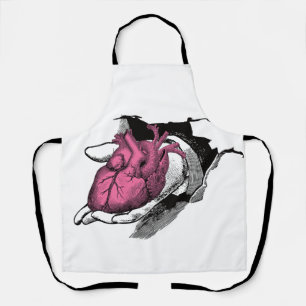 Vintages Herz durch das Rack Schürze