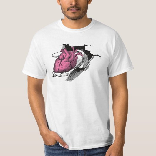 Vintages Herz durch das Rack T-Shirt (Vorderseite)