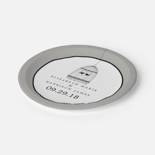 Vintages Herz - Kreislauf Pappteller (Schrägansicht)