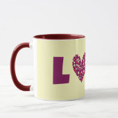 Vintages Herz Magenta Tasse Liebe Cup (Links)
